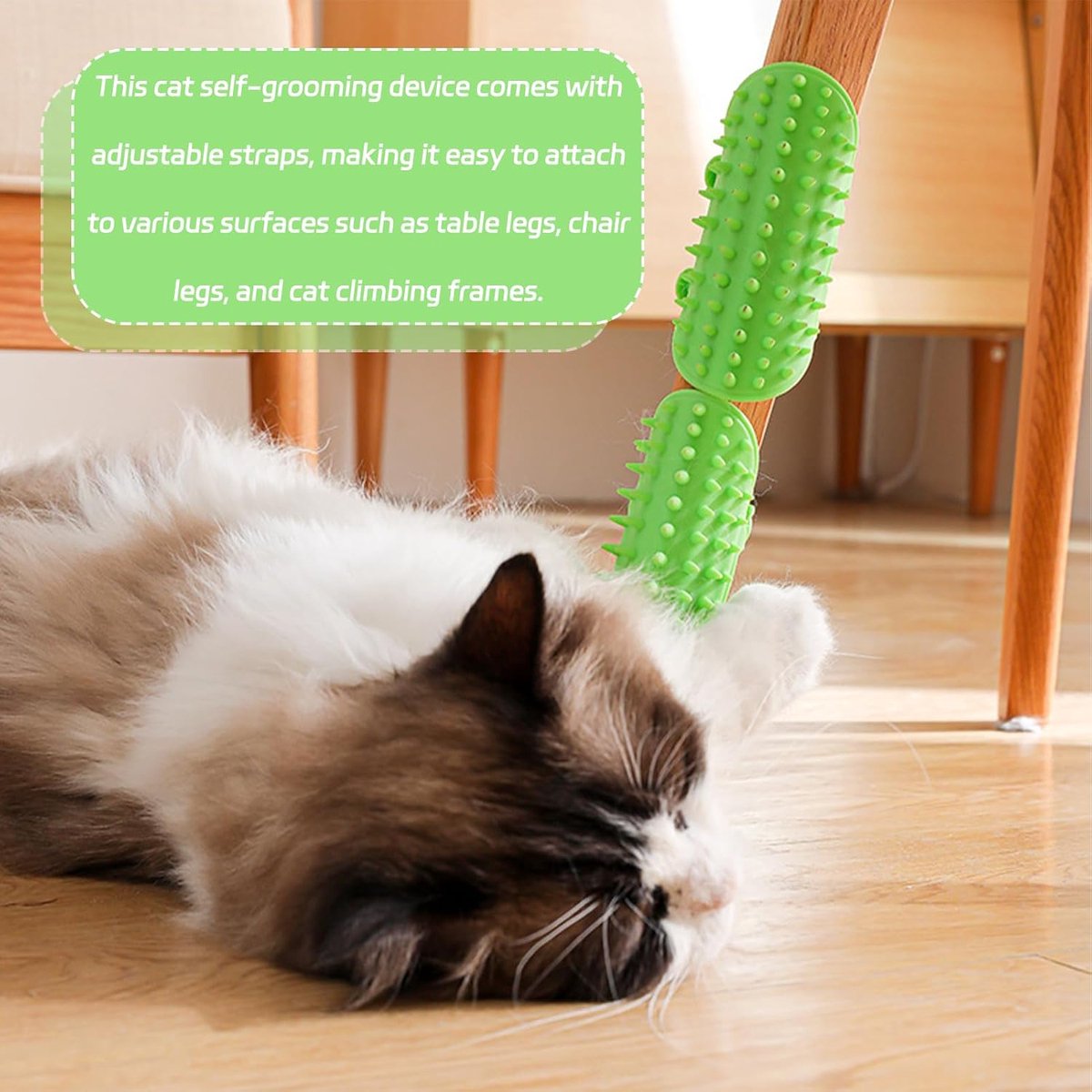 Cat Toys - Set of 4 - Scratching Post - Cat Comb - Made of Silicone - Reduces flying hair, scratching and itching - An excellent gift for cat...