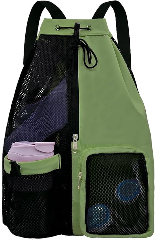 Backpack - Sports Bag - Travel Bag - Training Bag - Swimming Bag - 30*15*45cm - Mesh Material - Drawstring Design - Side Storage Space - Unisex -...