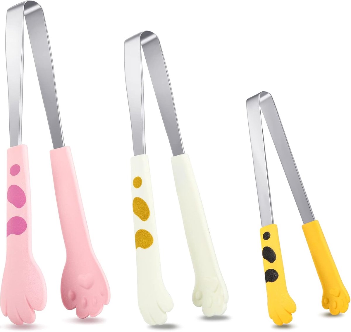 Stainless Steel Kitchen Tongs - Cute Kitchen Tongs for Food - Cute Kitchen Accessories - For Toasting Toast, Bagels, Grilling, etc. - Available in...