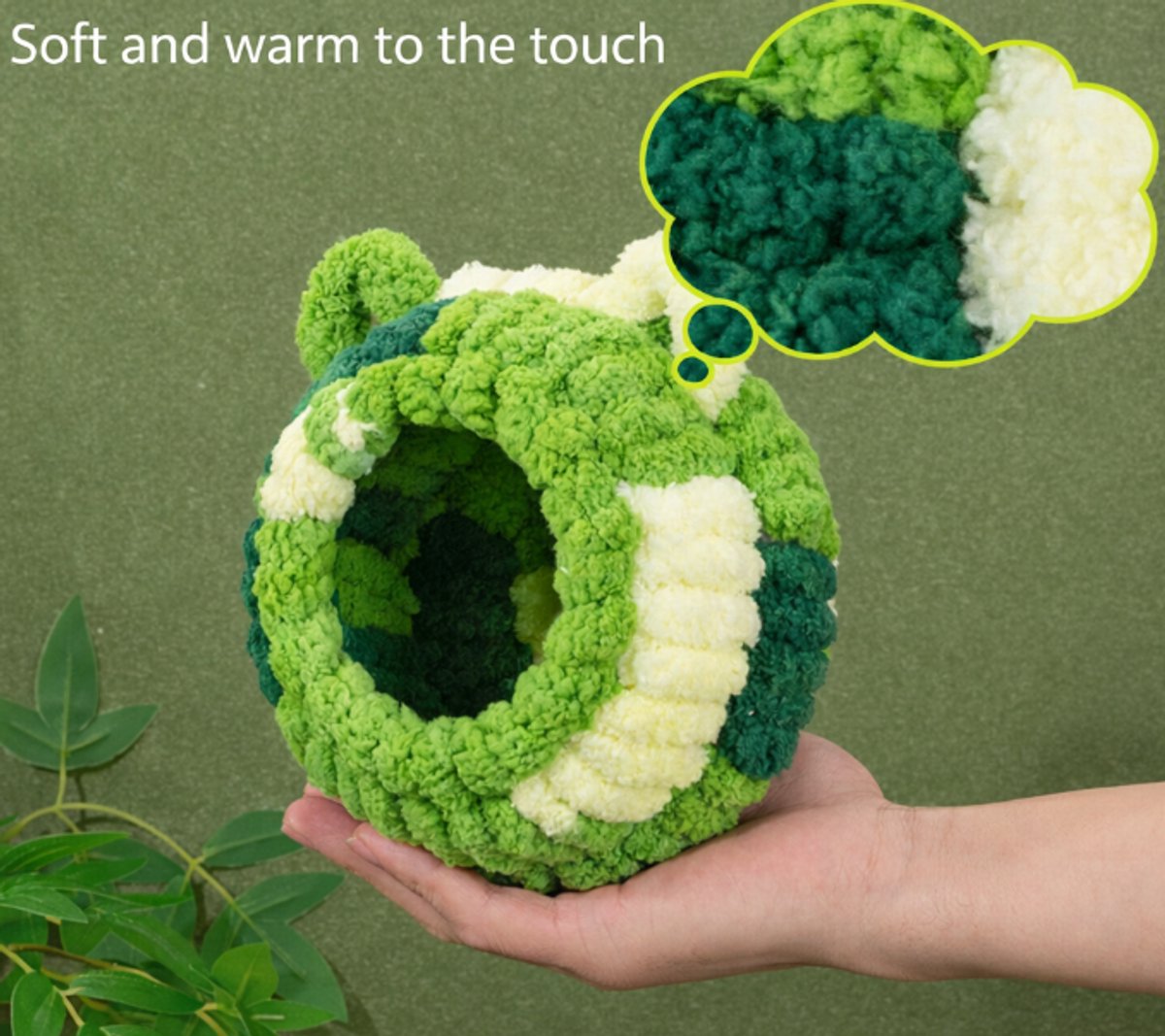 Plush Bird Nest - Indoor Birdhouse for Parrots, Hamsters & Small Pets (Forest)