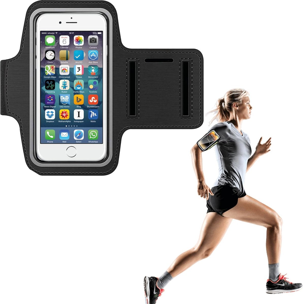 Phone Holder for Running - Running Armband - Suitable for phones up to 6.5 inches - Lightweight and universal phone holder for running, fitness and...