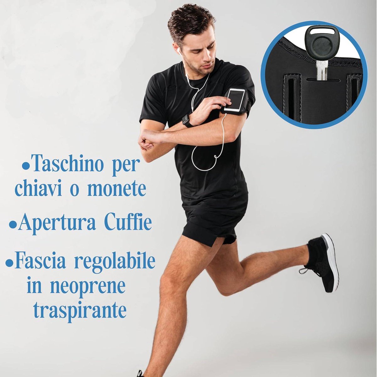 Phone Holder for Running - Running Armband - Suitable for phones up to 6.5 inches - Lightweight and universal phone holder for running, fitness and...