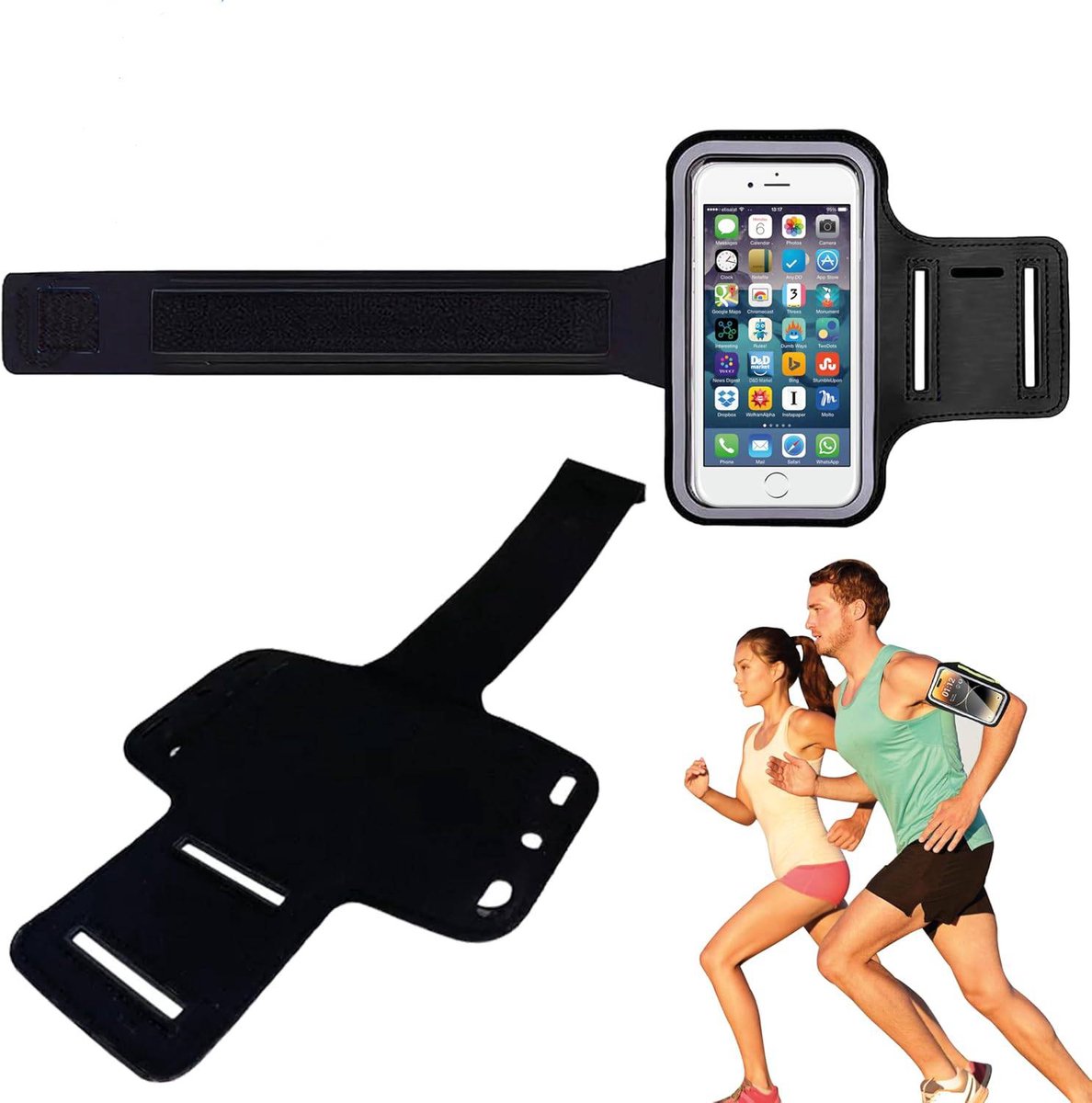 Phone Holder for Running - Running Armband - Suitable for phones up to 6.5 inches - Lightweight and universal phone holder for running, fitness and...