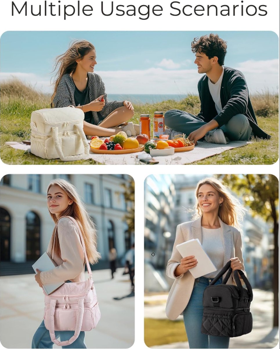 Cooler Bags - Lunch Bag - Handle Strap - Cooler Bag - Lunch Bag - Insulated Cooler Bag - Picnic Bag - Suitable for work, office, travel and...