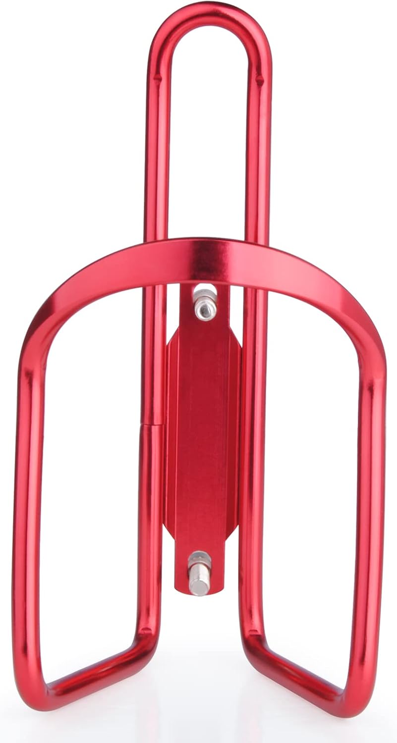 1Pack Lightweight Aluminum Alloy Cycling Bicycle Water Bottle Cage Holder Bracket for Outdoor Activities (Red), Bike Accessories