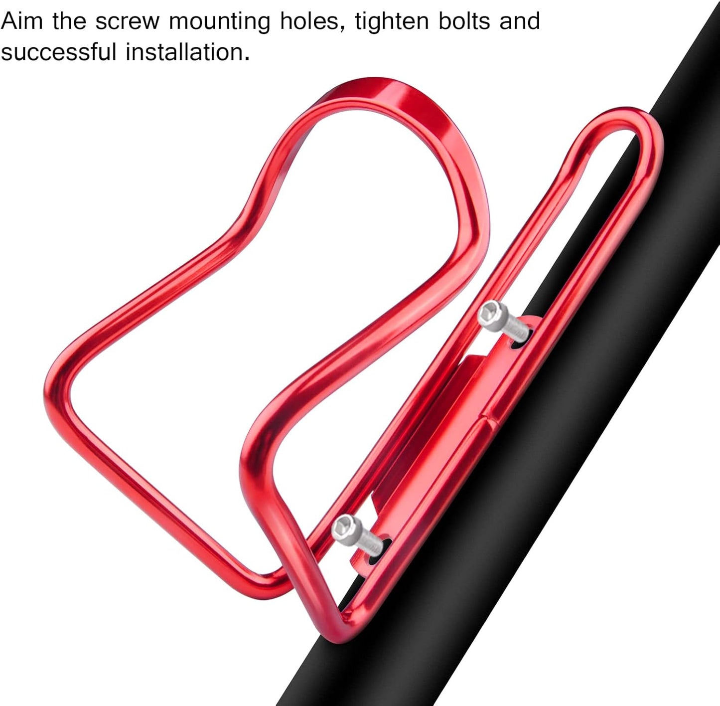 1Pack Lightweight Aluminum Alloy Cycling Bicycle Water Bottle Cage Holder Bracket for Outdoor Activities (Red), Bike Accessories