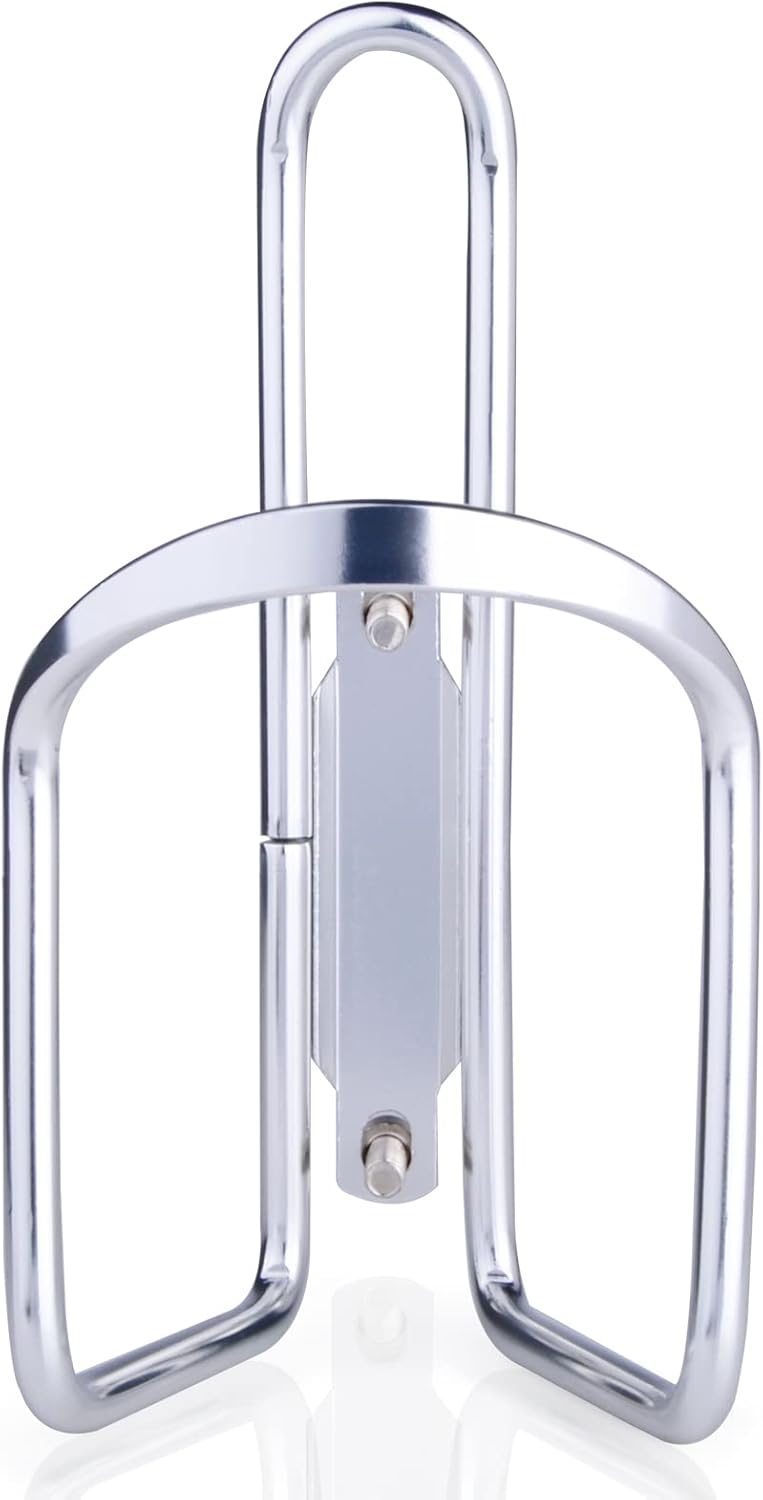 1Pack Lightweight Aluminum Alloy Cycling Bicycle Water Bottle Cage Holder Bracket for Outdoor Activities (Silver), Bike Accessories