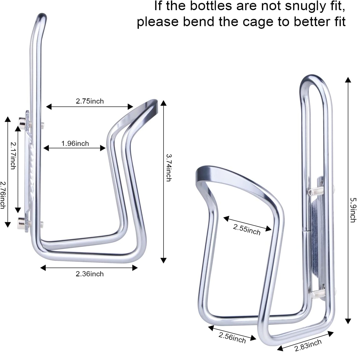 1Pack Lightweight Aluminum Alloy Cycling Bicycle Water Bottle Cage Holder Bracket for Outdoor Activities (Silver), Bike Accessories