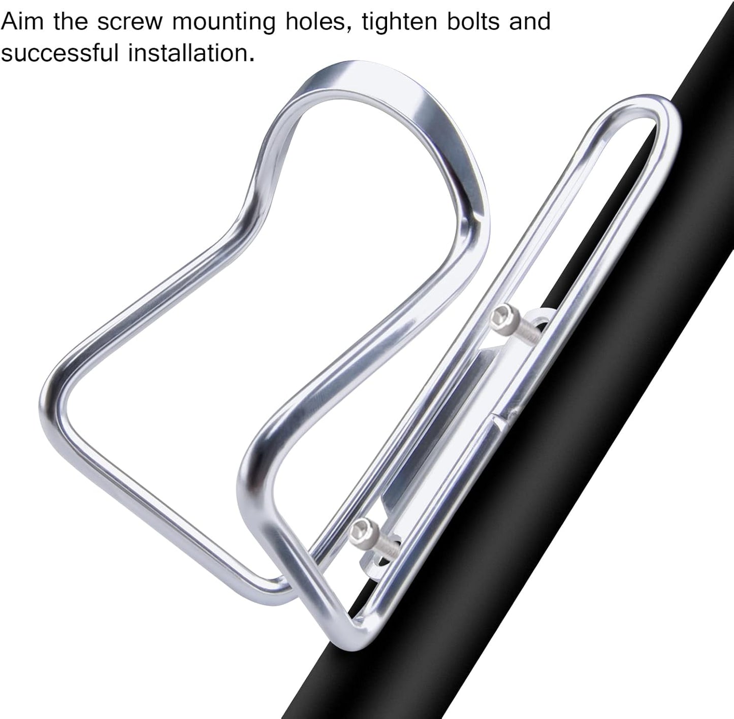 1Pack Lightweight Aluminum Alloy Cycling Bicycle Water Bottle Cage Holder Bracket for Outdoor Activities (Silver), Bike Accessories