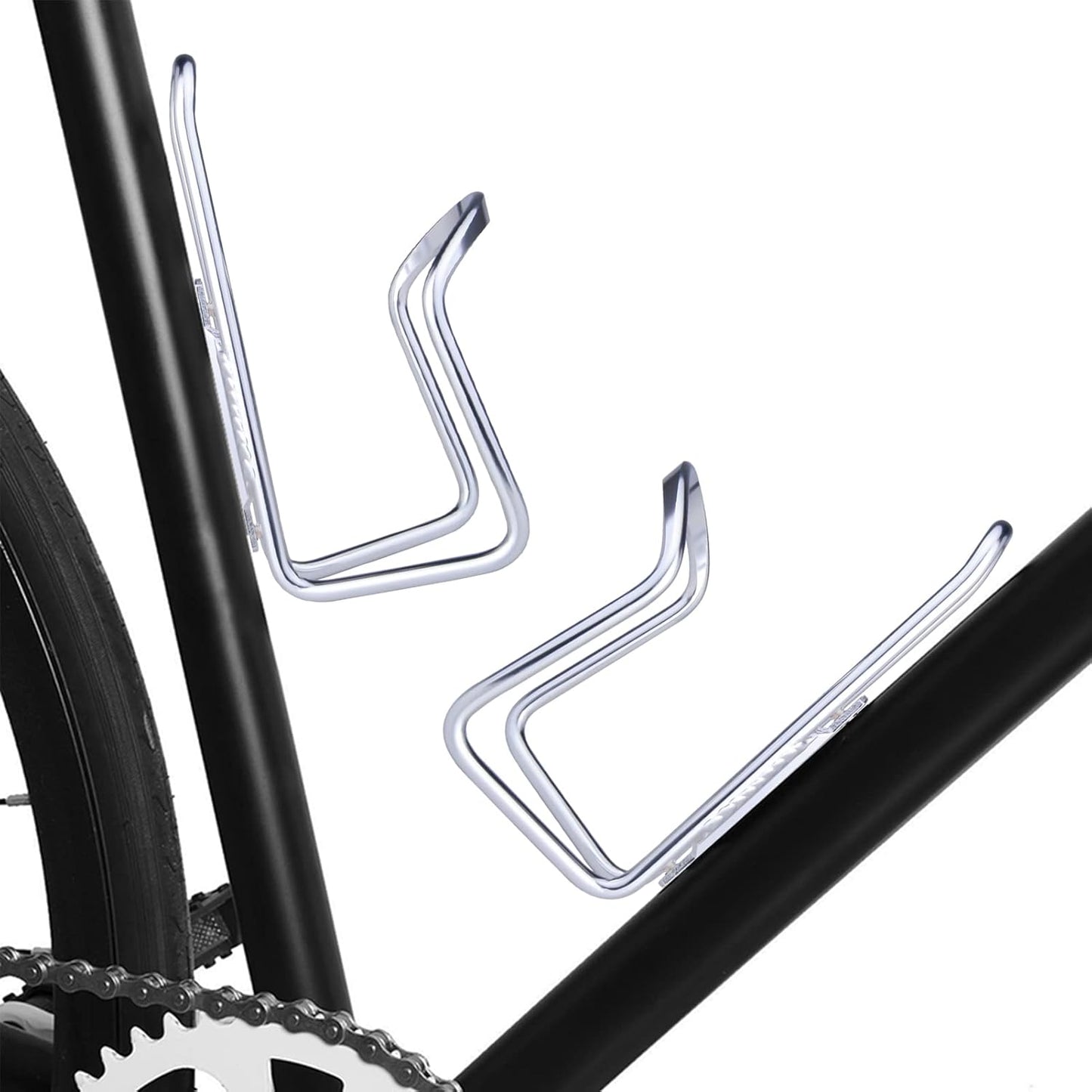 1Pack Lightweight Aluminum Alloy Cycling Bicycle Water Bottle Cage Holder Bracket for Outdoor Activities (Silver), Bike Accessories