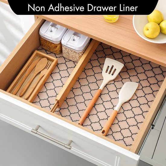 Drawer Mat - Kitchen Drawer Mat - Kitchen Cabinet Shelf Protector - Non-Adhesive, Waterproof EVA Drawer Mat, Easy to Cut to Size for Refrigerator,...
