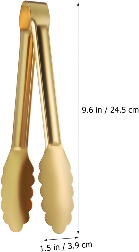 Bread Tongs - 4-Piece Set - Kitchen Tongs for Home Use - Gold Stainless Steel Serving Tongs - Grill Tongs - Steak Tongs - Kitchen Tongs - For...