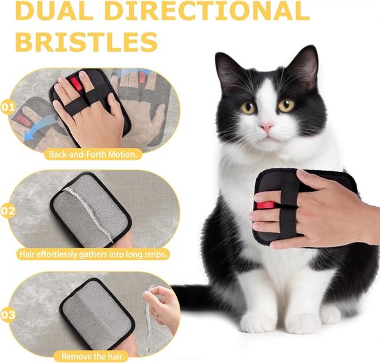 Pet Hair Removal Gloves - 2-Piece Set - Pet Hair Removal Brush - Anti-static Dog Hair Removal Gloves - Suitable for clothing, furniture, carpets,...