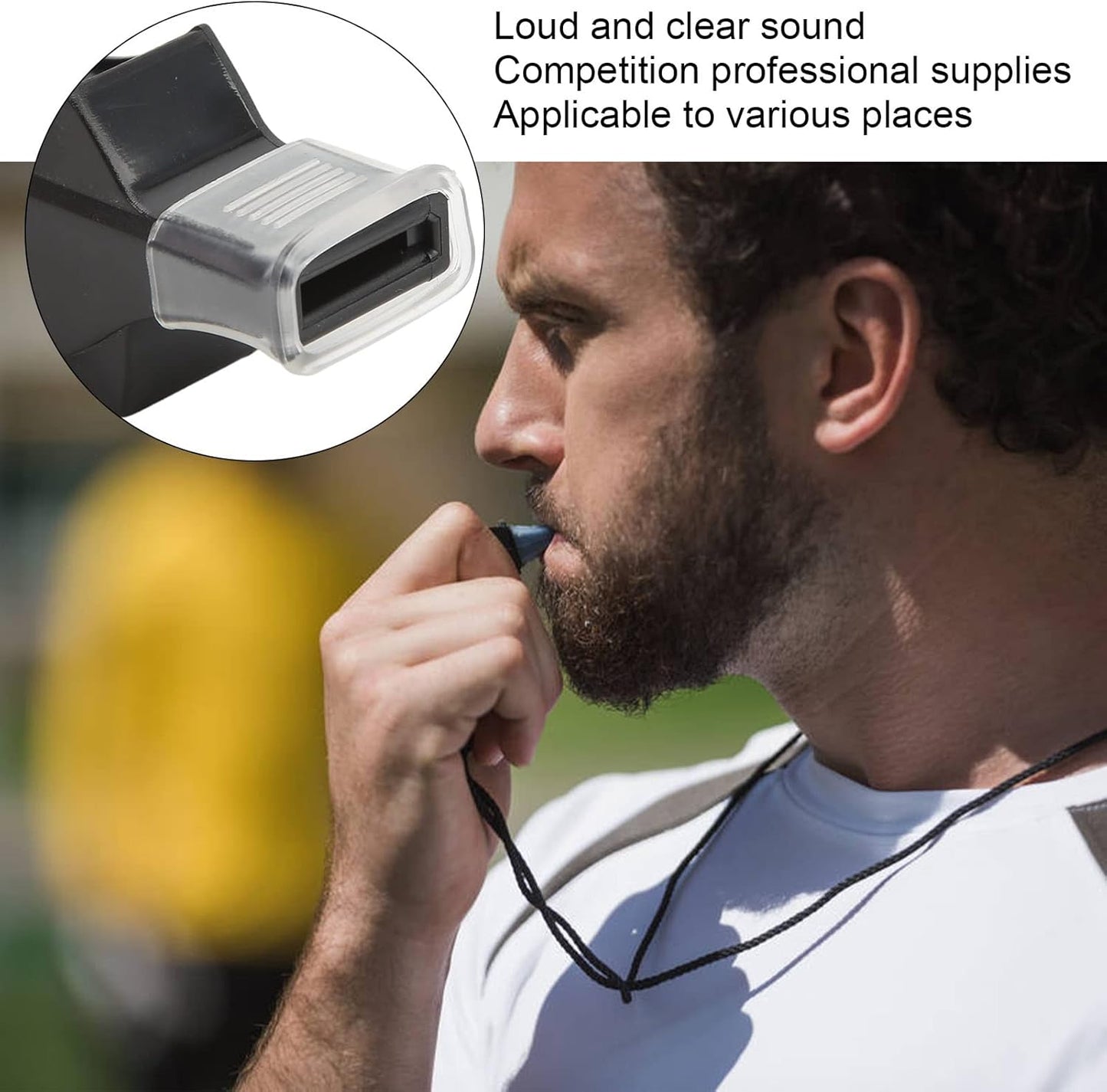 100 Pack Pea-less Plastic Whistles with Lanyards, Loud Crisp Sound Sports Whistle for Coaches, Referees & Officials, Durable Lightweight Outdoor...