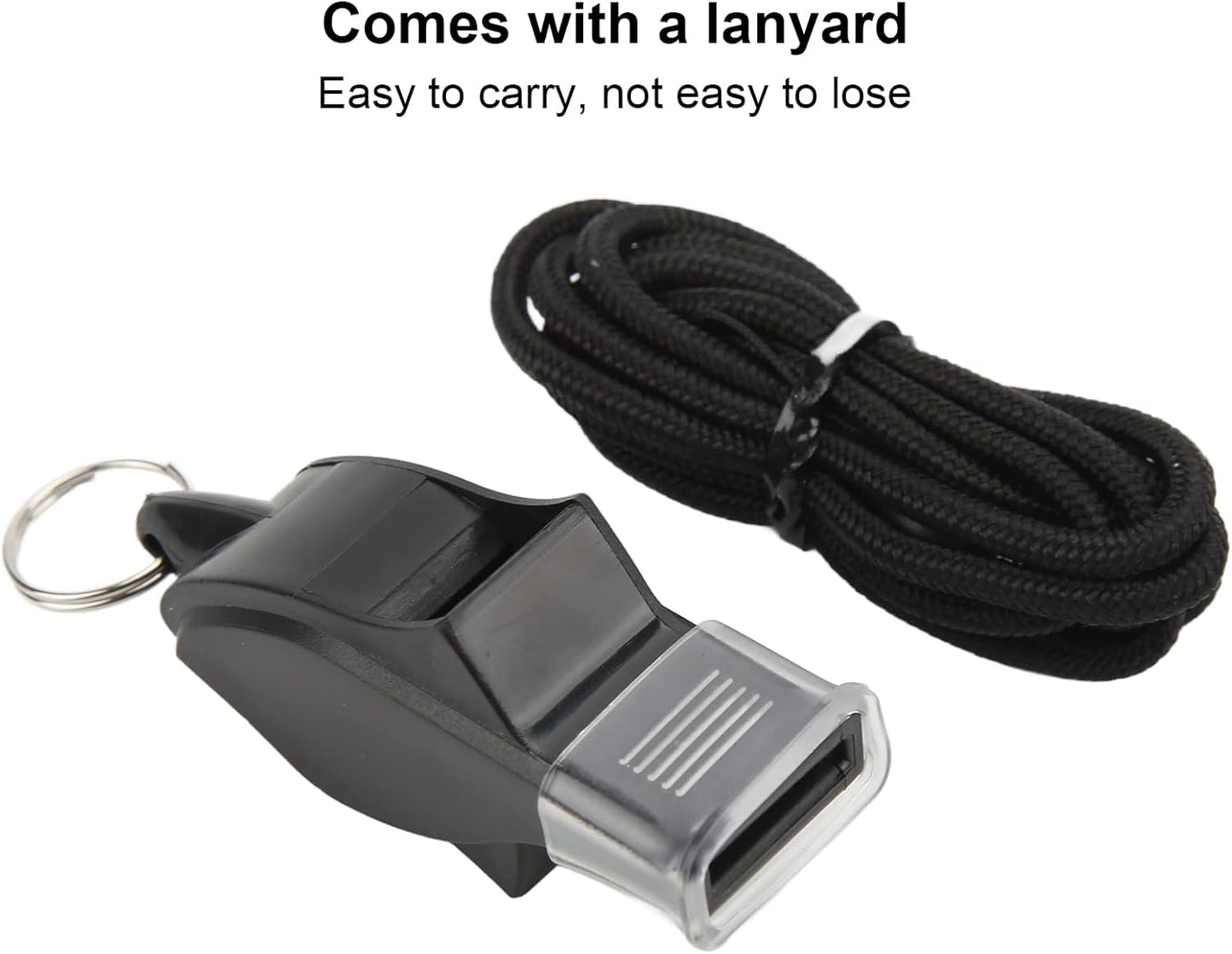 100 Pack Pea-less Plastic Whistles with Lanyards, Loud Crisp Sound Sports Whistle for Coaches, Referees & Officials, Durable Lightweight Outdoor...