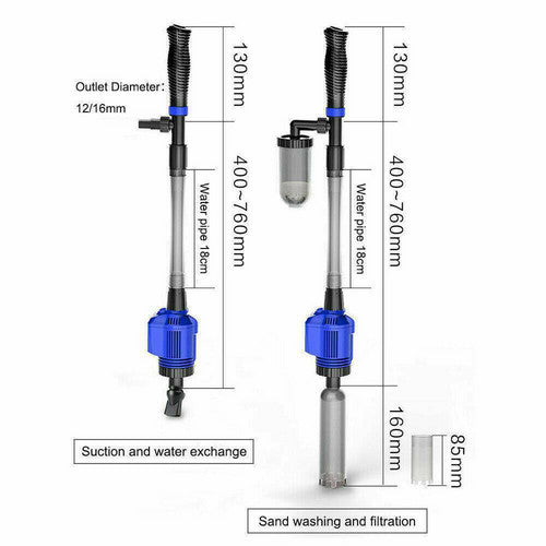 Aquarium cleaner 20W 1000L/H &15W/ 66LED RGBW aluminum shell bracket light 40CM/28-button control