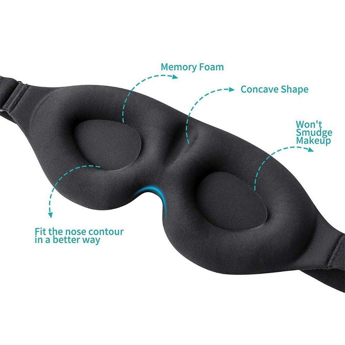 Travel Sleep Eye Mask 3D Memory Foam Soft Padded Shade Cover Sleeping Blindfold