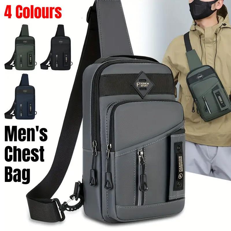 Casual Multifunctional Crossbody Bag for Men Travel Outdoor Hiking and Sports - Black