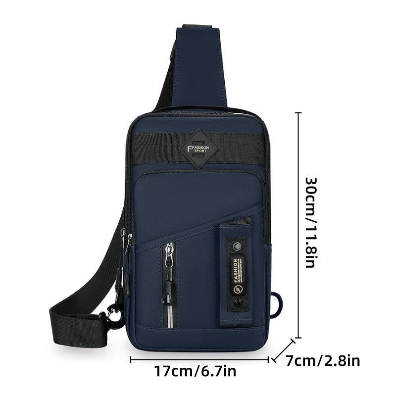 Casual Multifunctional Crossbody Bag for Men Travel Outdoor Hiking and Sports - Black