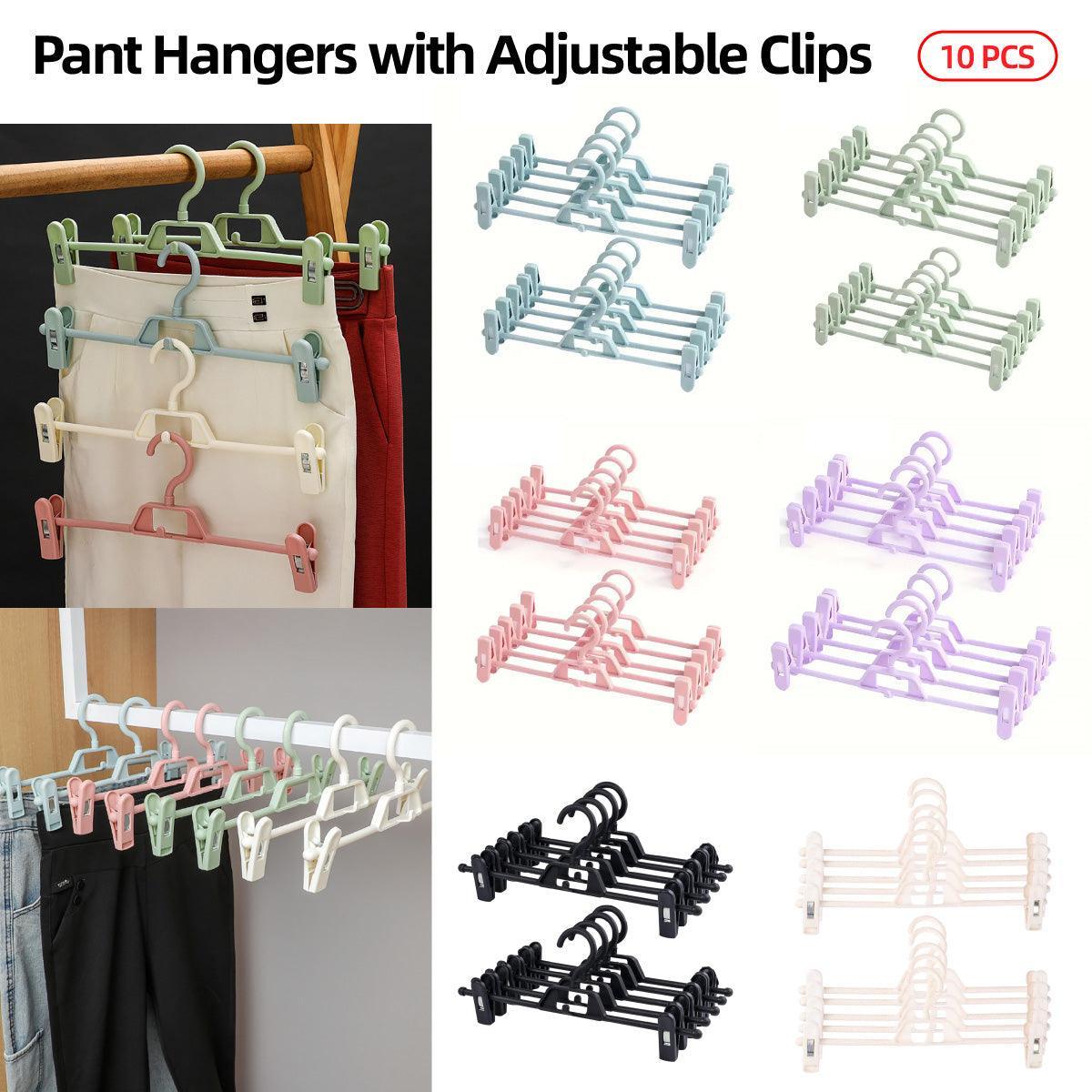 Seamless Household Retractable Pants Rack Buckle Clothes Clip Inner Hanger - Pink