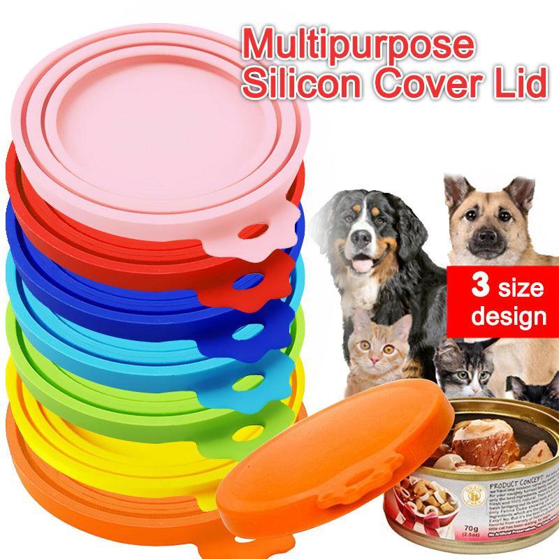 Yellow 1/2/3X Silicone Pet Food Can Cover Reusable Lid for Pet Food Storage - 1 PC