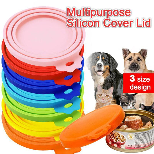 Yellow 1/2/3X Silicone Pet Food Can Cover Reusable Lid for Pet Food Storage - 1 PC
