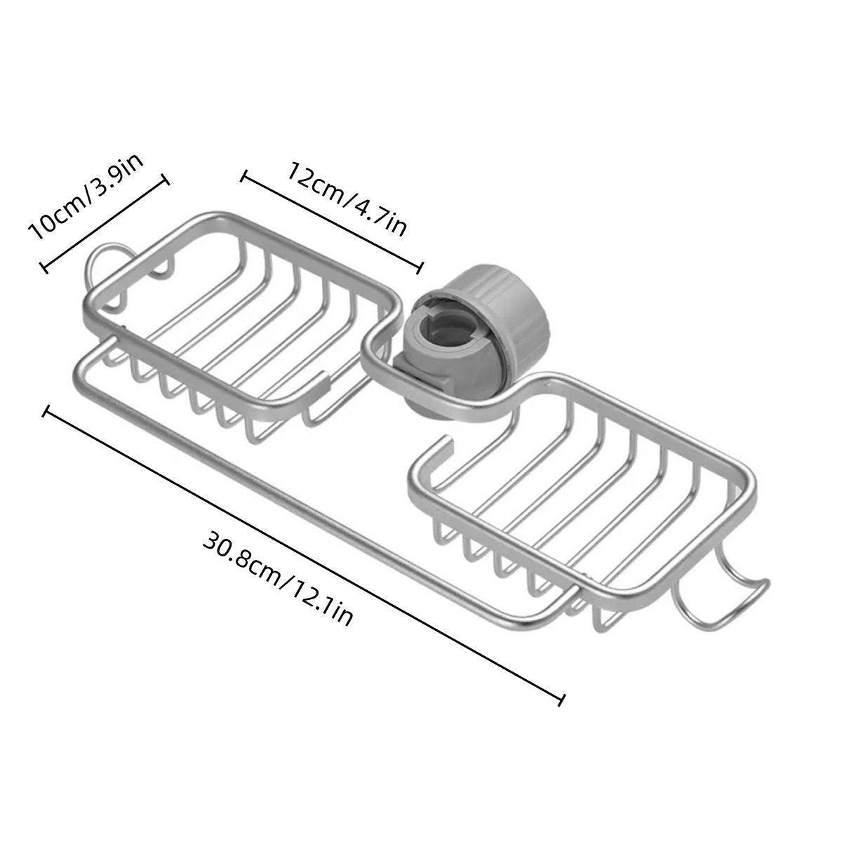 Multifunctional Faucet Shelf Kitchen Storage Sink Draining Basket Household Rack - Black