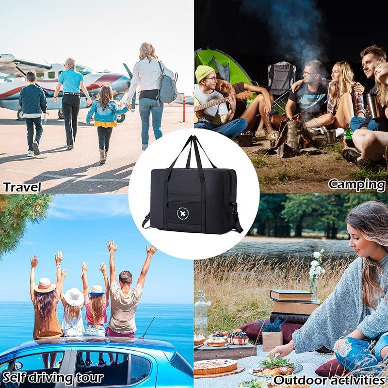 Foldable Travel Bag for Camping & Hiking - Large - Large Gray