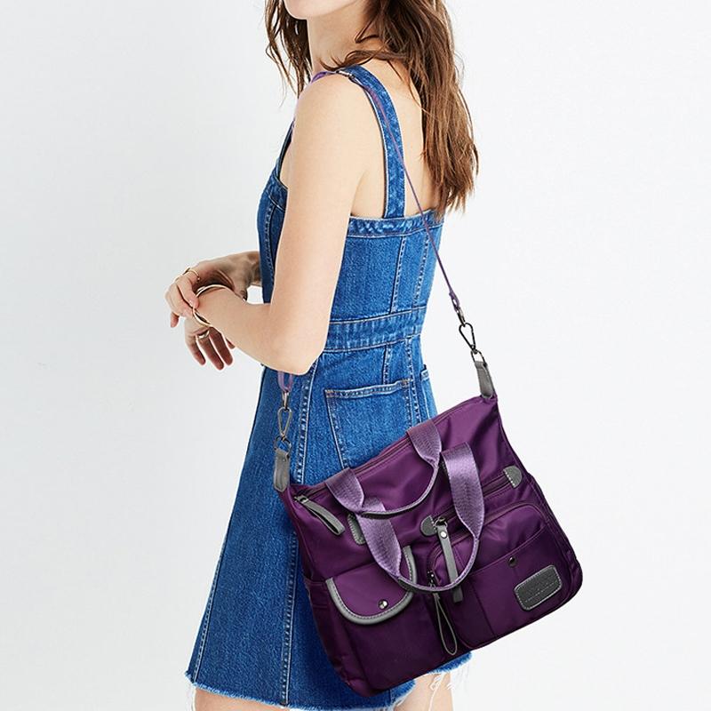 Versatile Oxford Cloth Shoulder Bag for Women - Purple