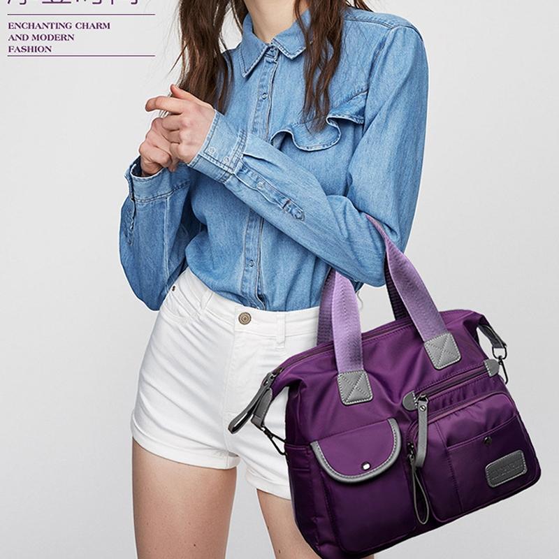Versatile Oxford Cloth Shoulder Bag for Women - Purple