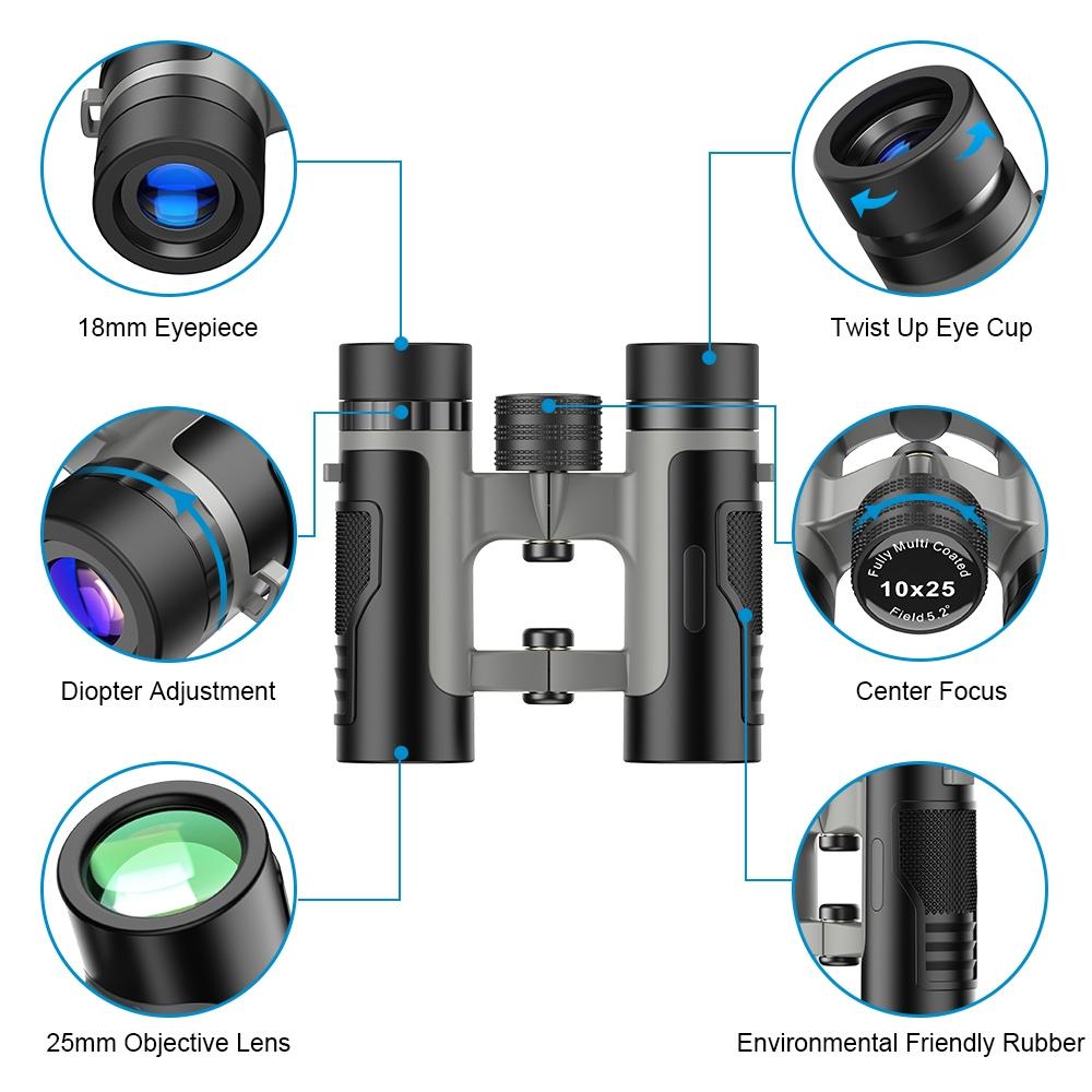 25x Binoculars for Bird-watching Hunting and Hiking - Bak4 Prism
