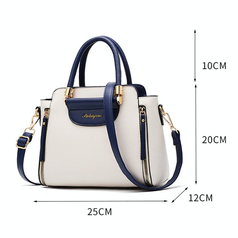 Contrast Material Ladies Handbag - Red