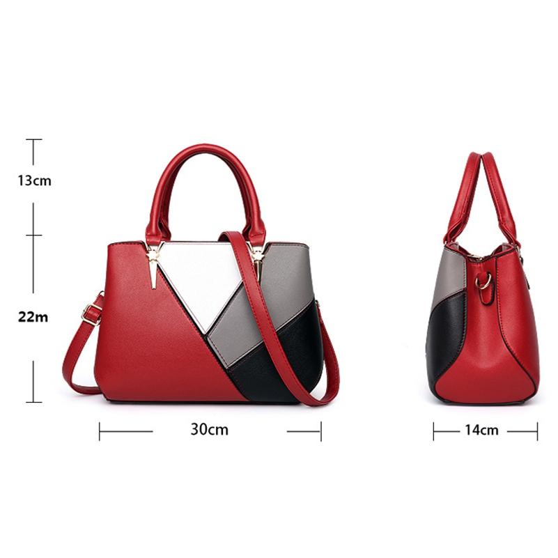 Colourblock Ladies Handbag - Pu Material - Purple