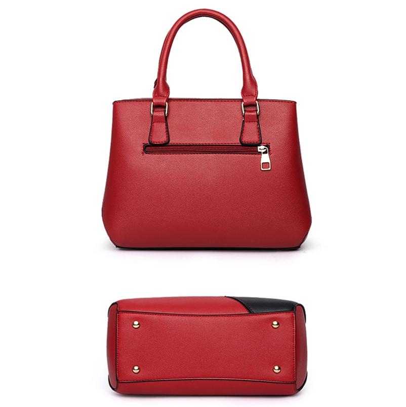 Colourblock Ladies Handbag - Pu Material - Purple