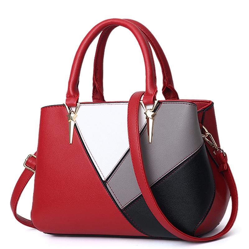 Colourblock Ladies Handbag - Pu Material - Purple