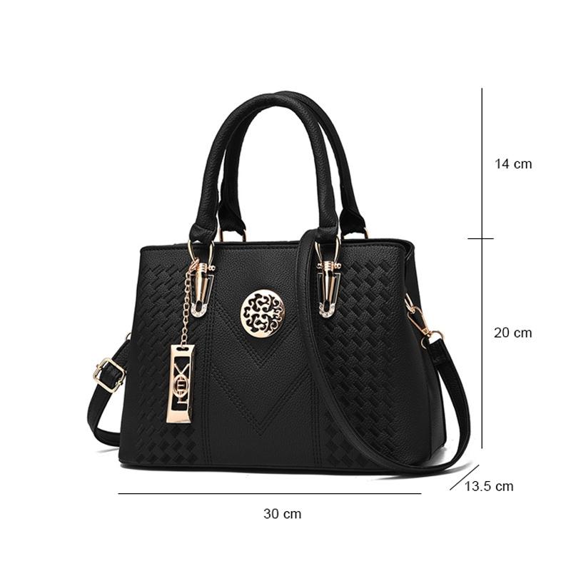 Women Leather Messenger Handbag - Stylish and Functional - Gray