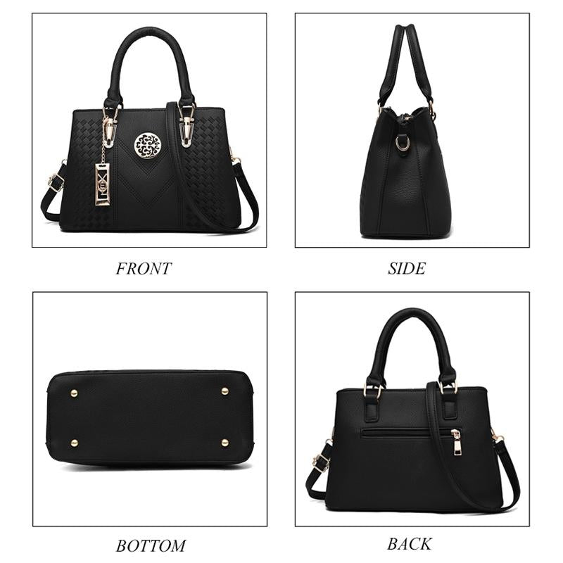Women Leather Messenger Handbag - Stylish and Functional - Gray