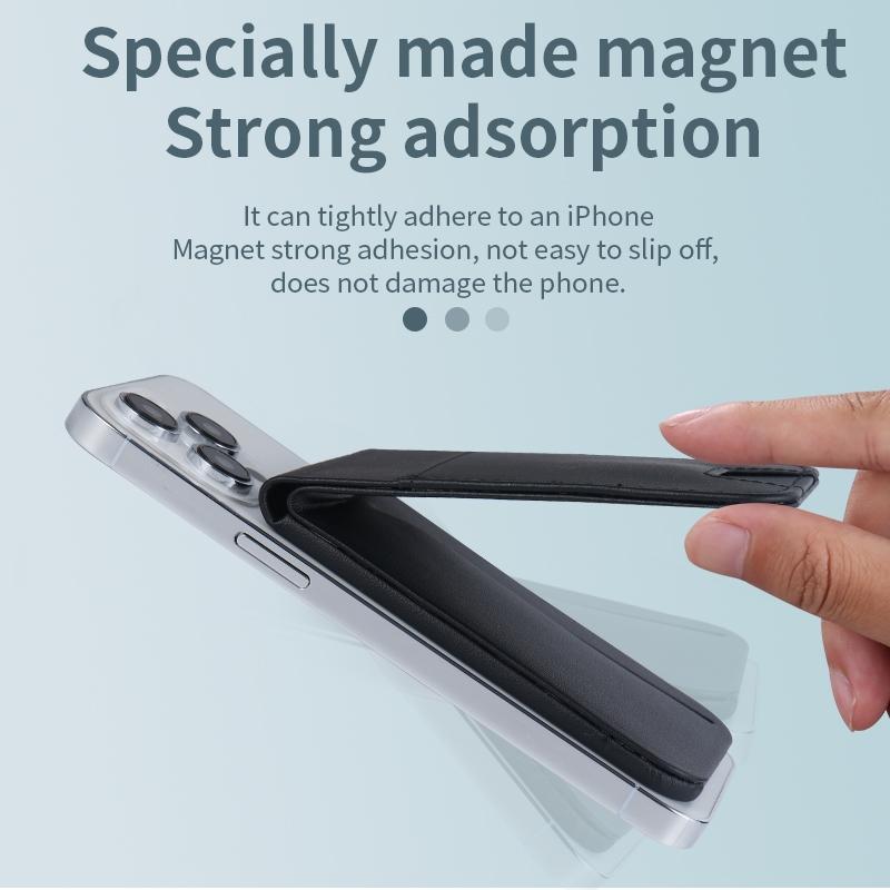 3 In 1 Magnetic Wireless Charger With Card Holder And Phone Bracket - Beige