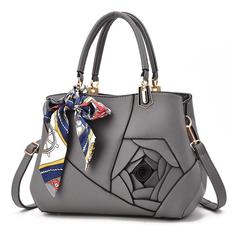 Carved Ladies Handbag - 3d Design - Khaki