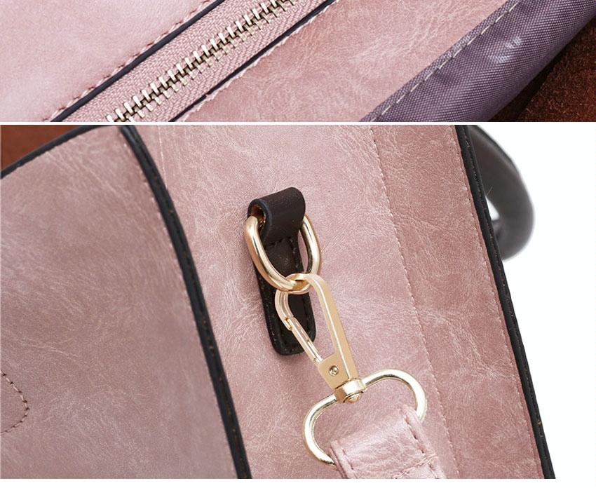 Versatile Leather Tote Bag for Women - 3-in-1 Design - Grey