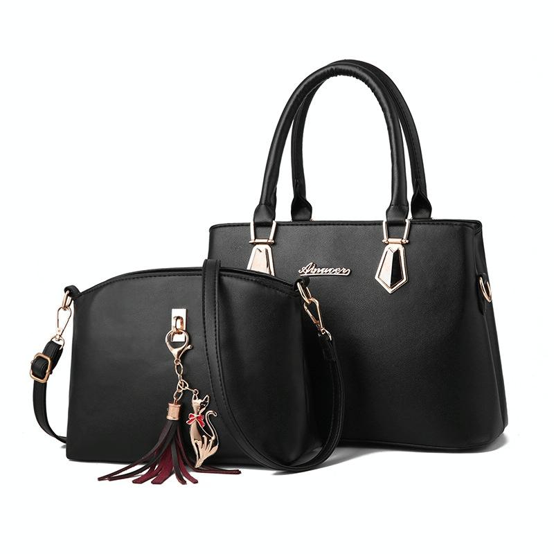 Women 2-in-1 Casual Messenger Bag - Large Capacity - Black