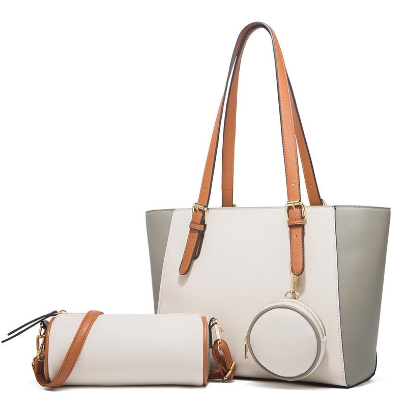 Large Capacity 3-in-1 Fashion Handbag for Women - Coffee