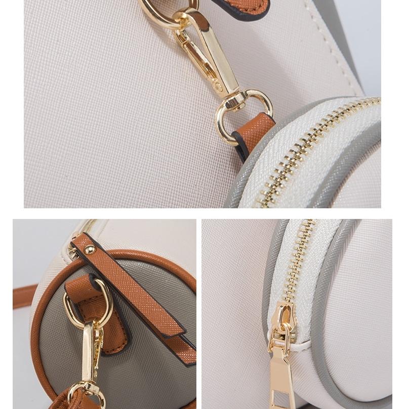 Large Capacity 3-in-1 Fashion Handbag for Women - Coffee
