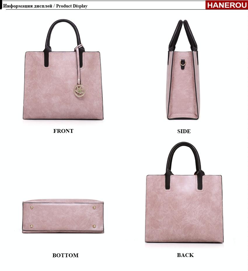 Versatile Leather Tote Bag for Women - 3-in-1 Design - Pink