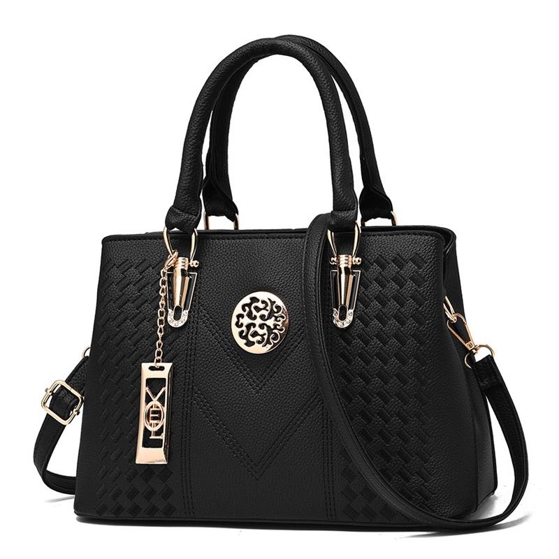 Women Leather Messenger Handbag - Stylish and Functional - Pink