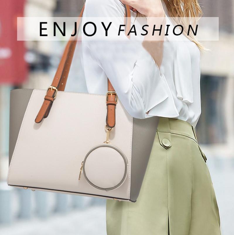 Large Capacity 3-in-1 Fashion Handbag for Women - Brown