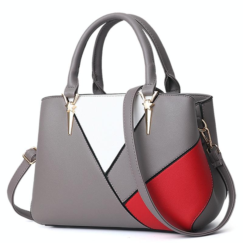 Colourblock Ladies Handbag - Pu Material - Pink
