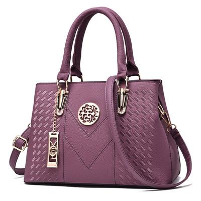 Women Leather Messenger Handbag - Stylish and Functional - Purple