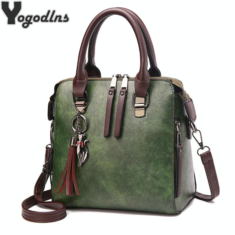 Designer Leather Crossbody Tote with Tassel for Women - Wine Red