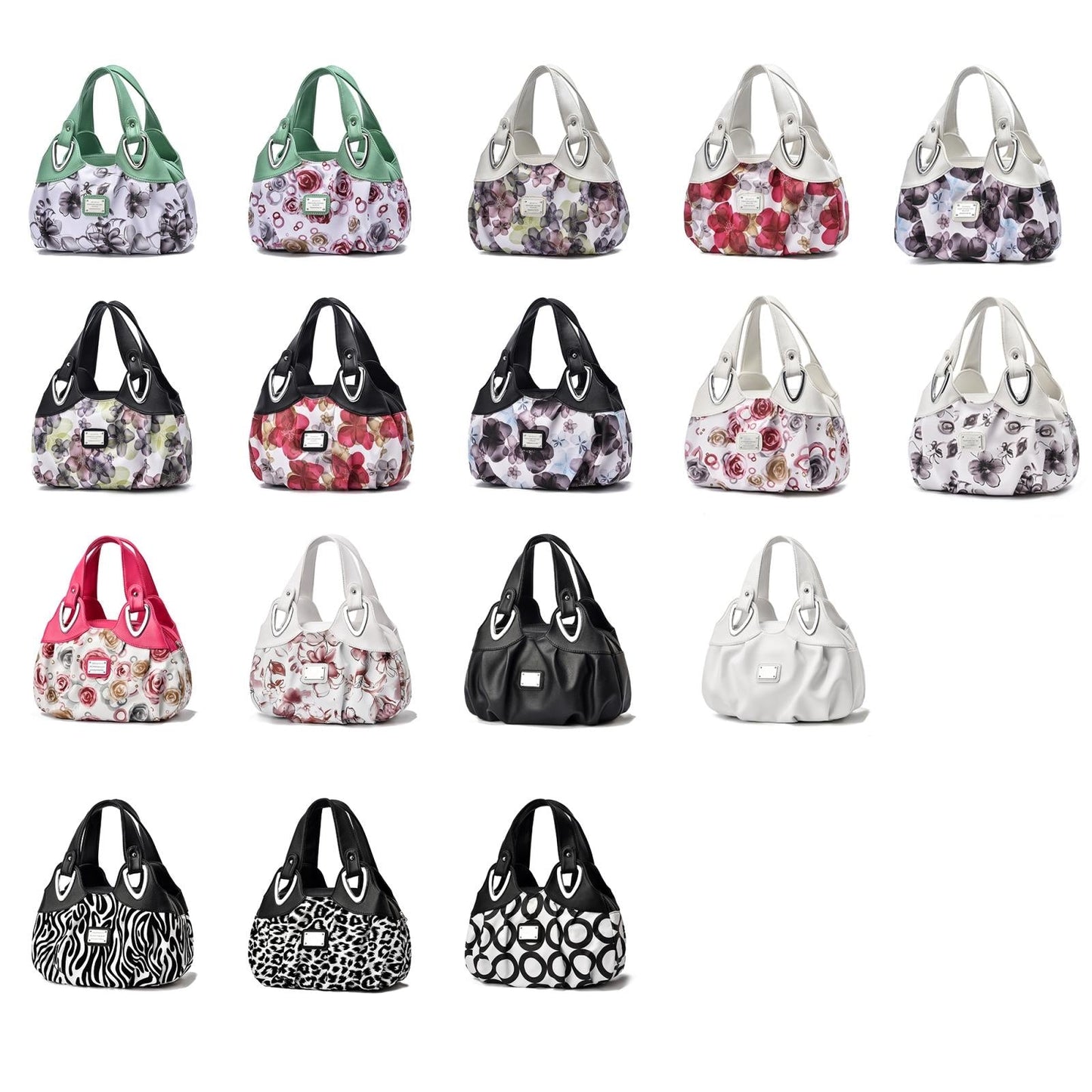 Soft Leather Women Handbag - White Handle White